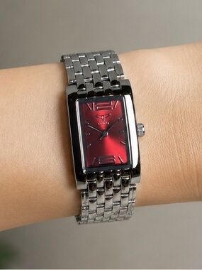Invicta women’s Silver Bracelet Watch with Red Dial
